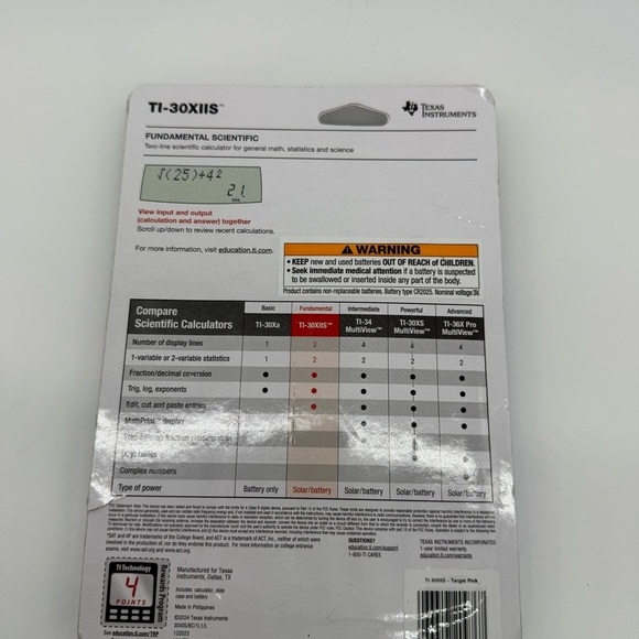 Texas Instruments TI-30X11S Pink Scientific Calculator - Picture 4 of 4